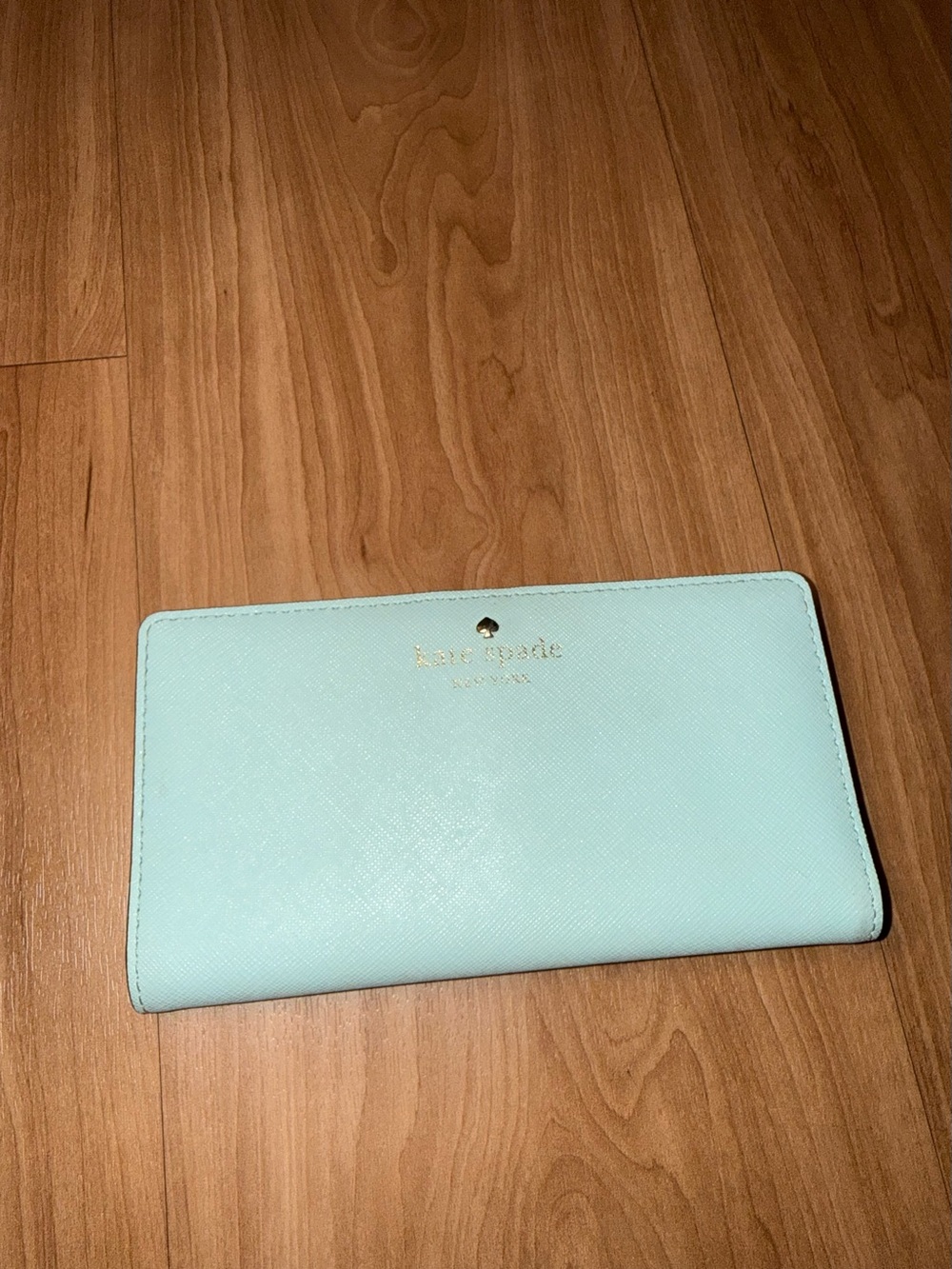 kate spade mint green Saffiano continental wallet